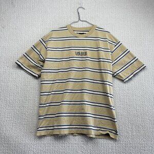 Y2K Vans Striped Skater Beige Striped Oversized Boxy tee T-Shirt Size L Read